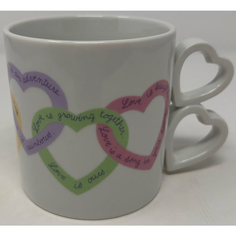 Avon Heart Mug with Heart Handle Love Messages wrote in Hearts